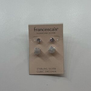 Francesca's Signature Silver Double Earring Set